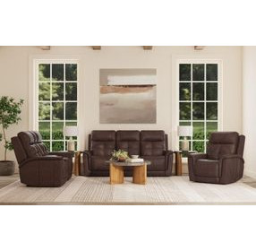 Ranger Rustic Brown Leather Zero Gravity Power Reclining Living Room Set