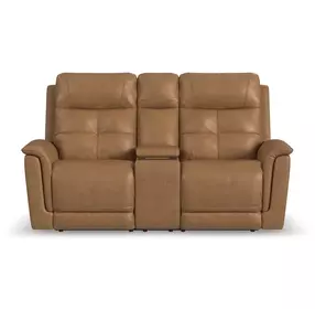 Ranger Oakridge Brown Leather 73" Zero Gravity Power Reclining Loveseat with USB Charging and Heat Massage