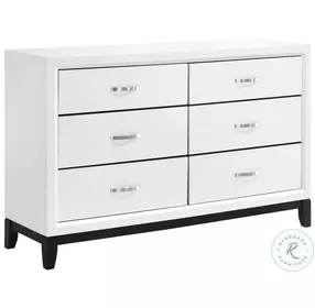 Davi White 6 Drawer Dresser