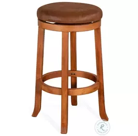 Maple Haze Rustic Oak Swivel Bar Stool Set of 2