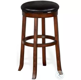 Villa Rosso Medium Brown Swivel Barstool Set of 2
