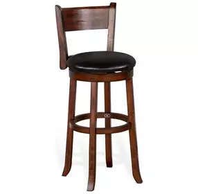 Tuscany Black Upholstered Swivel Bar Stool Set of 2