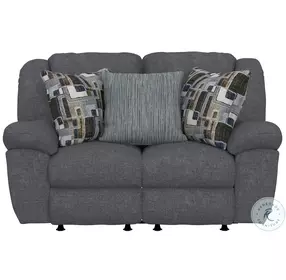 Trifecta Smoke Dual Rocking Reclining 65" Loveseat