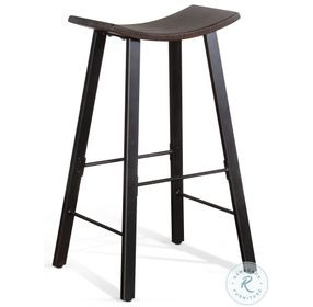 Autumn Echo Tobacco Leaf Saddle Seat Metal Barstool Set of 2