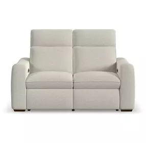 Ava Cream Performance Fabric 64" Triple Power Reclining Loveseat with USB Charging