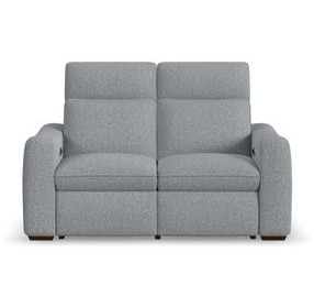 Ava Gray Performance Fabric 64" Triple Power Reclining Loveseat with USB Charging