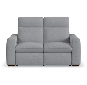 Ava Gray Performance Fabric 64" Triple Power Reclining Loveseat with USB Charging