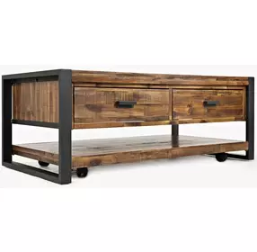 Loftworks Distressed Brown 2 Drawer Cocktail Table