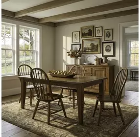 Legacy Manor Rustic Oak and Black 5 Piece Rectangular Dining Set