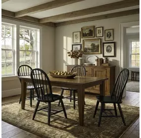 Legacy Manor Rustic Oak and Black 5 Piece Extendable Dining Set