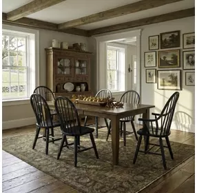 Legacy Manor Rustic Oak and Black 7 Piece Extendable Dining Set