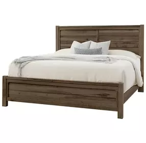 Cool Rustic Mink King Plank Panel Bed