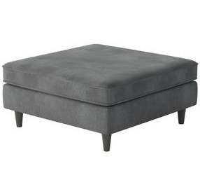 Bella Asphalt Gray Square Cocktail Ottoman