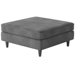 Bella Asphalt Gray Upholstered Square Cocktail Ottoman