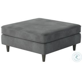 Bella Asphalt 38" Square Cocktail Ottoman