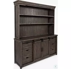 Madison County Barnwood Brown 70" Barn Door Server with Hutch