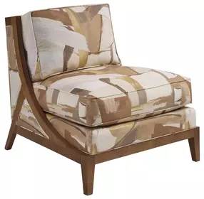 La Costa White and Brown Upholstered Tasman Accent Chair