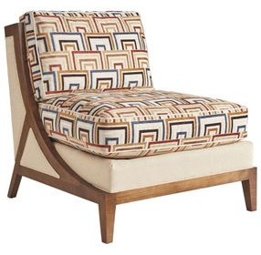 Sunset Key Tasman Beige and Tan Upholstered Accent Chair