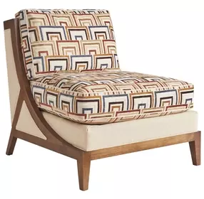 Sunset Key Tasman Beige and Tan Upholstered Accent Chair