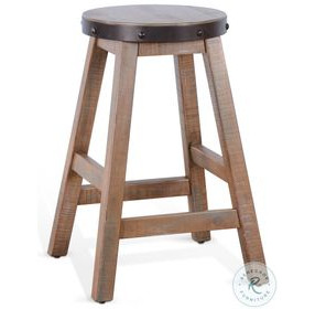 Willow Nest Antique Brown Wood Counter Height Stool