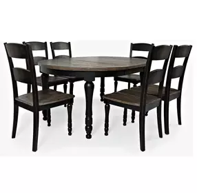 Madison County Brown and Vintage Black 7 Piece Dining Set