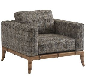 Key Biscayne Star Island Black and Brown Upholstered Accent Chair