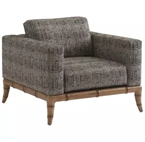 Key Biscayne Star Island Black and Brown Upholstered Accent Chair