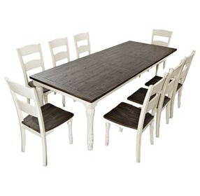 Madison County Brown and Vintage White 9 Piece Dining Set