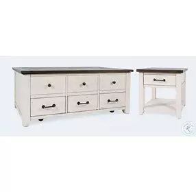 Madison County Vintage White Harris Lift Lid Occasional Table Set