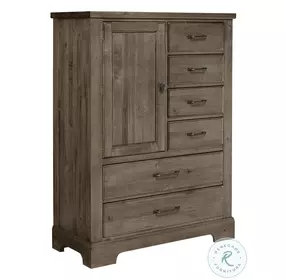 Cool Rustic Stone Grey 6 Drawer Standing Chest