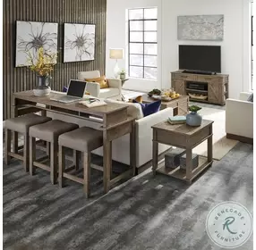 Woodland Falls Weathered Taupe Square Lift Top Occasional Table Set