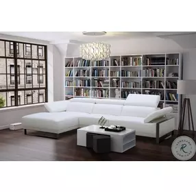 Fleurier White Italian Leather Sectional