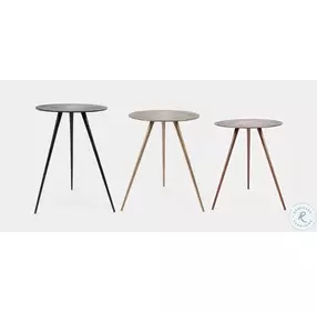Global Archive Bronze Brass And Copper Accent Table Set of 3