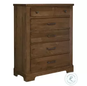 Cool Rustic Amber 5 Drawer Chest
