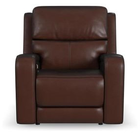 Oasis Truffle Leather Zero Gravity Power Recliner with USB Charging and Heat Massage