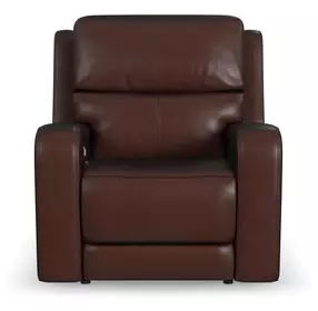 Oasis Truffle Leather Zero Gravity Power Recliner with USB Charging and Heat Massage