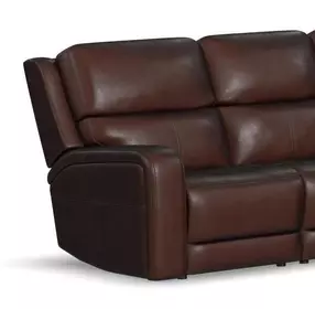 Oasis Truffle Leather Zero Gravity LAF Power Recliner with Power Lumbar and Heat Massage