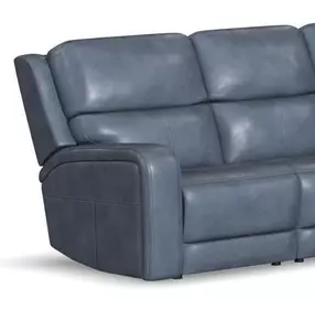 Oasis Storm Leather Zero Gravity LAF Power Recliner with Power Lumbar and Heat Massage