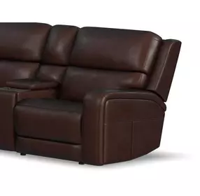 Oasis Truffle Leather Zero Gravity RAF Power Recliner with Power Lumbar and Heat Massage