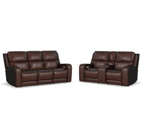 Oasis Truffle Leather Zero Gravity Power Reclining Living Room Set