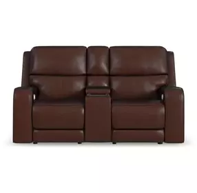 Oasis Truffle Leather 76" Zero Gravity Power Reclining Loveseat with USB Charging and Heat Massage