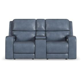 Oasis Storm Leather 76" Zero Gravity Power Reclining Loveseat with USB Charging and Heat Massage