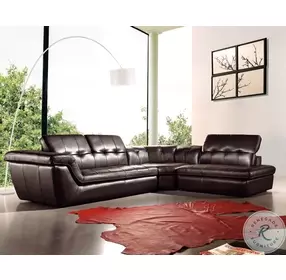 175442911-RHFC Chocolate Italian Leather RAF Sectional