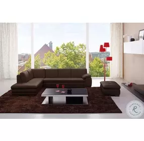 625 Brown Italian Leather LAF Sectional