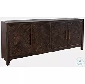 Gramercy Dark Chevron 4 Door Accent Cabinet