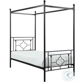 Hosta Black Twin Metal Canopy Poster Bed