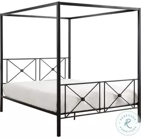 Rapa Black Metal Queen Metal Canopy Bed