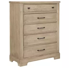 Cool Rustic Clear Maple 5 Drawer Chest