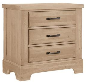 Cool Rustic Clear Maple 3 Drawer Nightstand