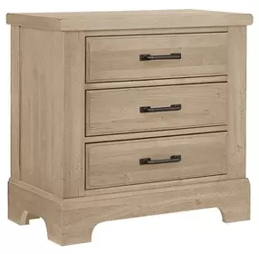 Cool Rustic Clear Maple 3 Drawer Nightstand